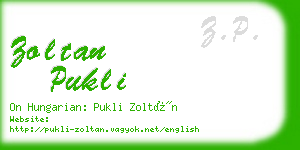 zoltan pukli business card